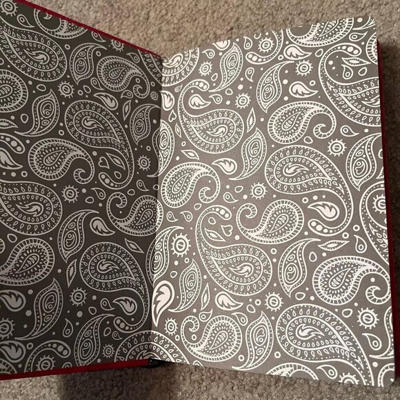 Pink/Red Paisley Faux-Leather Hardcover Lined Journal w/ Ribbon Bookmark - Picture 5 of 8